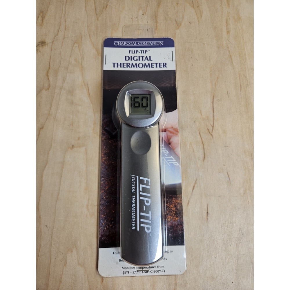 Charcoal Companion Flip-Tip Digital Thermometer CC7512 New Sealed BBQ Grill